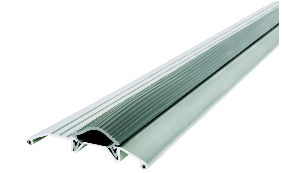 M-D Building Threshold, Silver, 3-3/4in x 3/4in x 36in
Heavy-Duty Aluminum, Flexible Vinyl Insert, Blocks Drafts Moisture Dust Insects, Cut-To-Length Hacksaw, Screws Included