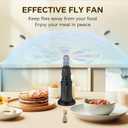 Fly Fans for Tables, Fly Fan Outdoor Indoor Keep Flies Away, Table Top Spinner with Holographic Blades, Flies Deterrent for Picnic, Restaurant, Party, Home, BBQ (4 Pack) (Classic)