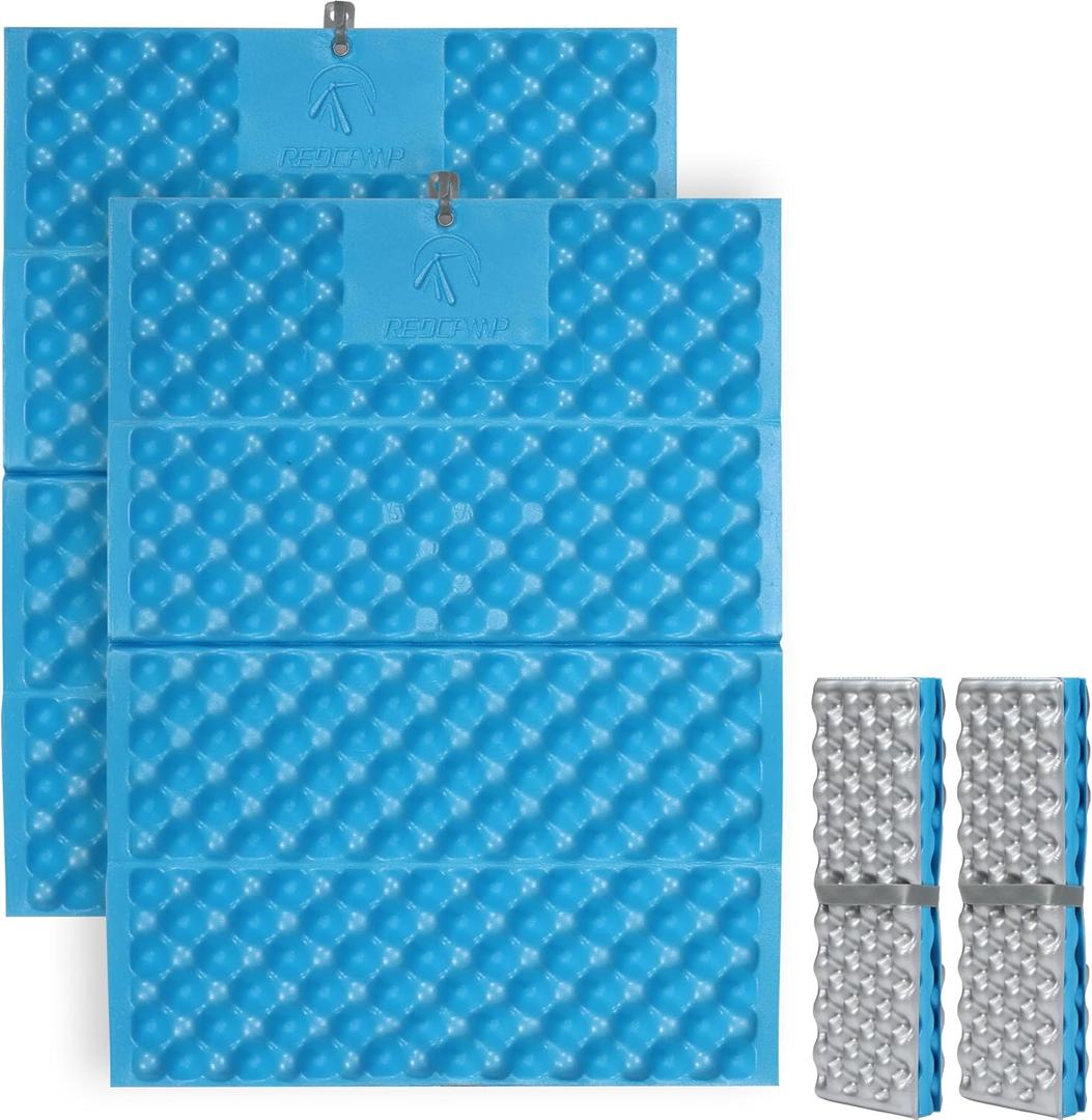 REDCAMP Foam Hiking Seat Pad, Foldable Z Ultralight Sitting Pad for Camping Backpacking Stadium Outdoor, Blue 2pc