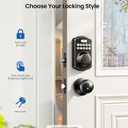 Veise Keyless Entry Door Lock with 2 Knobs, Electronic Backlit Keypad Deadbolt with Handle Set, Auto Lock, One-time Codes, Smart Deadbolt for Front Door, Easy Installation, Matte Black