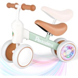 Baby Balance Bike for 1-3 Year Old Boys Girls, 12-36 Month Toddler Balance Bike, 4 Wheels Baby Bike Toddler First Birthday Gifts (Colorful Lighting)