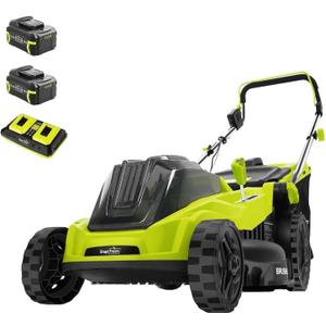 SnapFresh Electric Lawn Mower - 40V 16 Cordless Lawn Mower with 4.0Ah Battery x 2 and Fast Charger Included - Battery Operated Push Lawn Mowers with Bagger, Brushless Motor