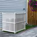 45.5in H x 36.5in W (2 Panels) No Dig Enclo Wilmington White Vinyl Privacy Screen, Outdoor Privacy Panels, Trash Can Enclosure, Air Conditioner Fence, Pool Equipment Enclosure, ZP19008