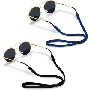 Glasses Strap (2 PCS) Sports Eyeglass Strap Adjustable Sunglasses Retainer for Men Women (2 Pack (Black,blue &Black))