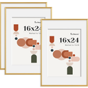 Fun Memories 5x7 Picture Frame (Set of 3), 5x7 Photo Frames with 4x6 Removable Mat, High Definition Plexiglass, Vertical and Horizontal Display, Wall Hanging Photo Frame, Black