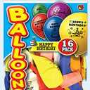 Ja-Ru Balloons Happy Birthday Party Favor Bundle (16 Pack)