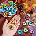 PH PandaHall 50PCS Glass Dragon Eyes, 25 Style 30mm Animal Craft Eyes Half Round Dome Glass Cabochon Flatback Horse Eyes Cat Eyes for Sculptures Props Halloween and Clay Animals Making