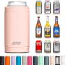 3 in 1 Insulated Can Cooler - 15+ Colors - Universal Size for 12 oz Cans, Slim Cans, and Bottles (Rose)