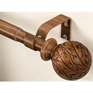 Wood Curtain Rods for Windows 36 to 88 Inch, 1" Adjustable Heavy Duty Boho Drapery Rod Decorative Curtain Rods with Finials Rustic Window Treatment Rods for Kitchen Farmhouse Bedroom Patio