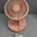 Primevolve Portable Oscillating Standing Fan,Rechargeable Battery Operated USB Floor Table Desk Fan with Remote, Bedroom Camping Travel Fans Pink 7.7"