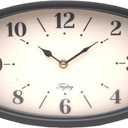 Wall Clock Black Retro Rectangular Clock Metal Wall Clocks Battery Operated Old Design Style for Kitchen, Living Room or Office Small Black Rectangle