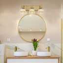 Gold Bathroom Vanity Lights - 3 Lights Crystal Bathroom Lighting Fixtures Over Mirror Modern Gold Crystal Wall Light