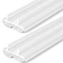 Pushglossy 2 Pcs 32" Double Bubble Kerf Door Sweep 1-3/4" Wide Vinyl Weatherstrip Seal for Exterior Doors, Energy Efficient Draft Stopper, Easy Slide in Installation(White)