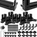 Konohan 20 Pcs 2020 Aluminum Extrusion Connector 3-Way End Corner Brackets, L-Shape Interior Corner Joints, T-Slot Nuts, Screws, Wrench, Extruded Hardware for 6mm Slot Aluminum Profile Frame Building