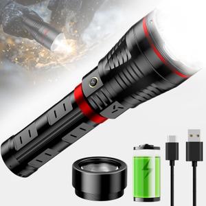 SKYFIRE Brightest Flashlights High Lumens with Ignition Lens,20000mAh Super Bright Rechargeable Flashlight with Shoulder Straps, Led Tactical Flash Light for Camping, Outdoor Essentials & Home Emergencies