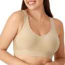 Bali Women's Wireless Bra, Comfort Revolution Wireless Bra for Women, Targeted Shaping, Seamless, Full Coverage (Large, Nude)