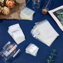 400Pcs 4 Styles Clear Heat Shrink Wrap Bags Rectangle PVC Sheer Small Seal Bag Plastic Heat Sublimation Film Waterproof Packaging for Soap Sleeve Homemade DIY Projects Candles Gifts Supply