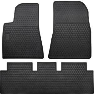 Car Floor Mats Custom Fit for Tesla Model 3 2017-2023 Full Black Rubber Auto Liner Mats All Weather Protection Heavy Duty Odorless