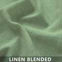 Mrs.Naturall Sage Green 36x54 Inches Long Back Tab Linen Blend Sheer Curtains