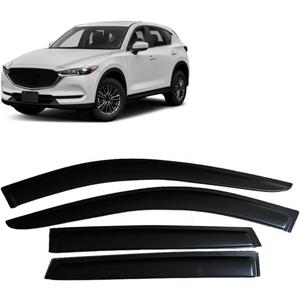 Window Visors for Mazda CX-5 2017 2018 2019 2020 2021 2022 2023 2024 CX-5 Sport Touring, CX-5 Grand Touring Signature CX5 Auto Ventvisor Rain Guards, Outside Mount Tape-On Side Window Wind Deflectors