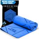 COLD FACTOR Cooling Towels for Sports, Cooling Neck Wraps  Cold Towel for Running, Workout & Outdoor Use, with UPF 50+-Soft and Machine Washable, Reusable Cooling Neck Towel, 13"x29.5" (Blue)