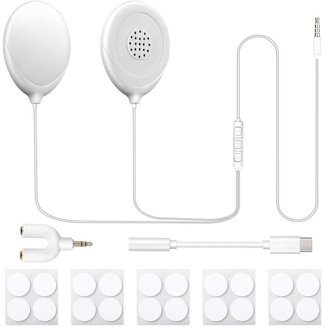 Konohan 8 Pcs Baby Bump Headphones Set Belly Headphones for Pregnant Women White Belly Speakers Women for Pregnancy Safely Play Music, Sounds, and Voices to Your Baby in the Womb