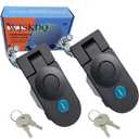 2 Pack Compression Latch Flush Mount Zinc Alloy Adjustable Sealed Large Lever Hand Operated Compression Latches Key Locking (Black)