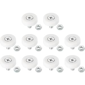 PATIKIL 22mm Drawer Rollers, 10 Pack Plastic Drawer Pulley Replacement Wheels Bearing Small Pulley with Nuts