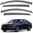 VESUL Tape on Rain Guards Compatible with Honda Accord 2023 2024 2025 LX EX-L Sport Touring Vent Visor Window Deflector Shield Cover Sun Vent Shade with 304 Stainless Steel Trim