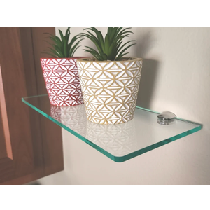 Faux Glass Floating Shelf Size 12"x22",