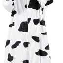GALLETY Cow Costume - Unisex Child Animals Onepiece with Zipper -Plush Dairy Cow Onesie Costume Suitable for Party (9-10 Years)