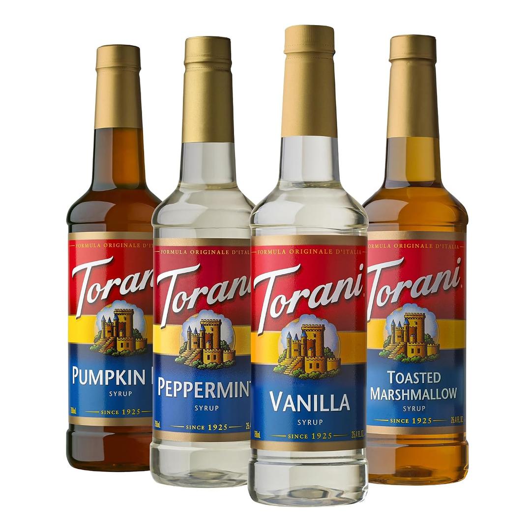 Torani Syrup Variety Packs, Holiday Favorites, 25.4 fl oz (Set of 4) (EXP 11/11/27)