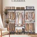 CASAMAYA Clothes Rack, Portable Closet, 80.7 Inch Extra Large Capacity Wardrobe Closet, Clothes Storage Organizer with Shelves and 5 Hanging Rods, Easy to Assembly, Black PCT036B01