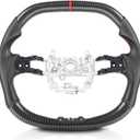 Steering Wheel, Hydro Dip Carbon Fiber Steering Wheel for 11th Gen Honda Civic FL5 2021-2025, Non-Slip Flat-bottom Perforated Leather with Replacement for Honda Civic Accord Acura Integra