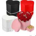 Fullhawl 4 Pack Heart Shaped Flower Box with Drawer,6.1" Valentine's Day Gift Box for Roses, Jewelry, Proposals,Weddings, Romantic Floral Arrangement for Birthdays,Anniversaries