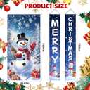 3pcs Christmas Door Cover Porch Signs Christmas Front Door Decorations Merry Christmas Door Banner Xmas Tree Backdrop for Winter Holiday Party Indoor Outdoor Decor Supplies, Blue - Snowman