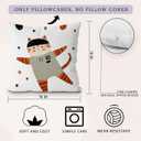 Space Cat Pillow Covers 18x18 Set of 2, Space Nursery Decor, Cosmic Planets Astronaut Cat Decorative Throw Pillow Covers for Kids Boys Room Playroom Nursery Decor