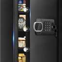 3.4 Cuft Large Home Safes Water and Fireproof with Digital Keypad & Key Lock, Security Safes for Home with DIY Removable Shelf, Anti-Pry Safe Box for Money Documents Jewelry, 19.69"H x13.78"W x 12.2"D (3.3 Cubic Feet)