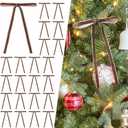 Ayesha 24 Pcs Velvet Christmas Tree Bows Velvet Ribbon Bows for Christmas Tree Decorations Door Garland Wreath Bow Decor,Brown