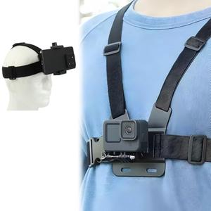 Chest Phone Mount and Head Camera for Recording, Chest Strap for Phone, for Outdoor Riding and Off - Road First - Person View Shooting for DJI Osmo Pocket 3/Insta360/X5/X4/X3/Samsung Accessories