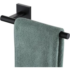 KOKOSIRI Towel Bar Matte Black Bathroom Hardware Hand Towel Rails Wall Mounted Kitchen Toilet Cabinet Paper Holder, Stainless Steel B3008BK (1 Pack)
