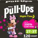 Pull-Ups Girls' Nighttime Potty Training Pants, Training Underwear, 2T-3T (16-34 lbs), 120 Ct 4-Pack