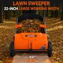 Push Lawn Sweeper 26 Inch with 4 cu. ft. Tear-Resistant Hopper Bag | Leaf Sweeper for Lawn is Equipped with a Tool-Free, Height-Adjustable 3 Brushs Cleaning System for Leaf Pine Needles Cleanup