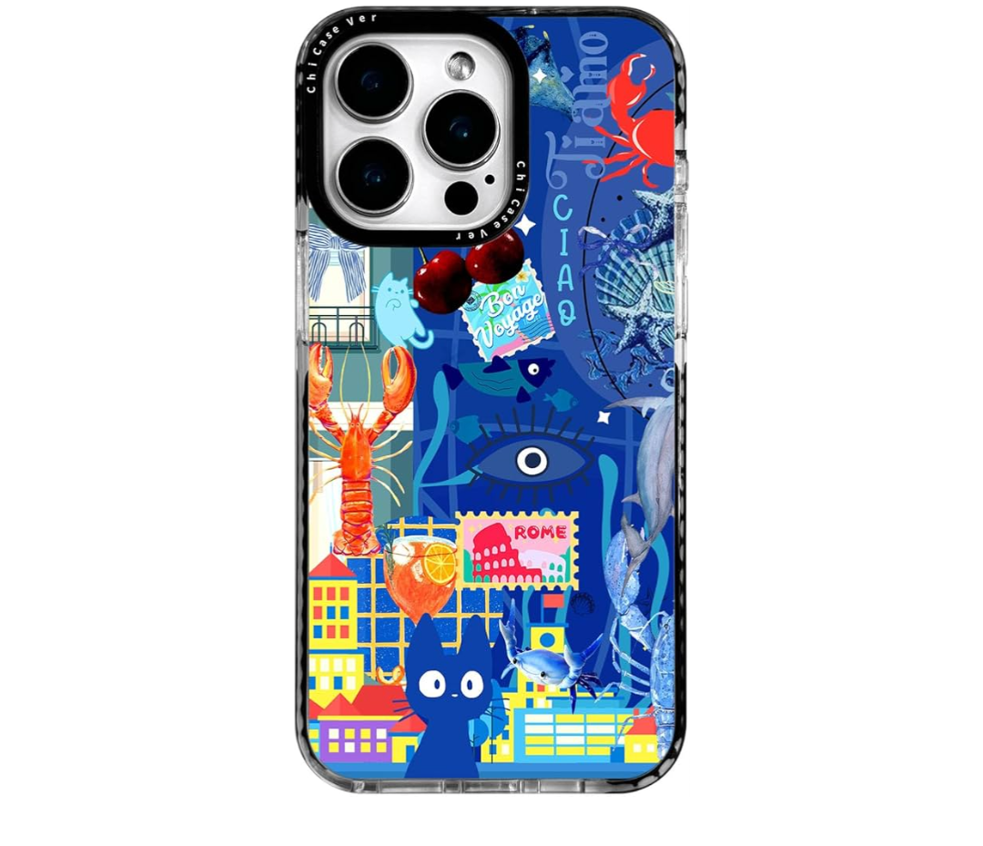 for iPhone 15 Case Travel Adventure Collage Pattern Military Grade Drop Protection Voyage Slim TPU Cover with Camera Protection for Women Girls Travel Lovers