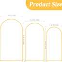 Putros Metal Arch Stand Gold Wedding Chiara Backdrop Stand Set of 3 (7.2FT,6.6FT,6FT) Square Arched Frame for Birthday Party Decoration