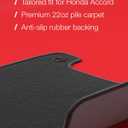 Floor Mats for Honda Accord 2013-2017 - Tailored 3D Fit - Front & Rear Set of 4 - Anti-Slip Backing - 22oz Carpet Mat Heavy Duty - All Weather Car Liner Floormats (Honda Accord IX)