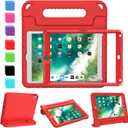 AVAWO Kids Case for iPad 9.7 2017/2018 & iPad Air 2 with Built-in Screen Protector - Light Weight Shock Proof Convertible Handle Stand Friendly Kids Cover for 9.7 iPad 5th & 6th Gen, Red