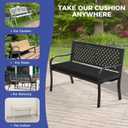 IPYNBAP Outdoor Bench Cushions for Outdoor Furniture, 59x18x3 Inch, Waterproof Bench Pillow, Fade Resistant Long Bench Seat Pads for Garden, Indoor, Porch Swing, Black
