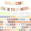 Kosiz 116 Pcs DIY Letter Custom Banner Customizable Banner Kit Including 111 Letters Numbers 3 Rope 2 Threading Device for Home School Classroom Halloween Winter Birthday Decor(Colorful,Boho)