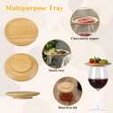 12 Pcs 4 Inch bamboo Wine Glass Charcuterie Topper, Mini Charcuterie Board Wine Appetizer Plate Glass Cover for Party Gathering Bar Restaurant